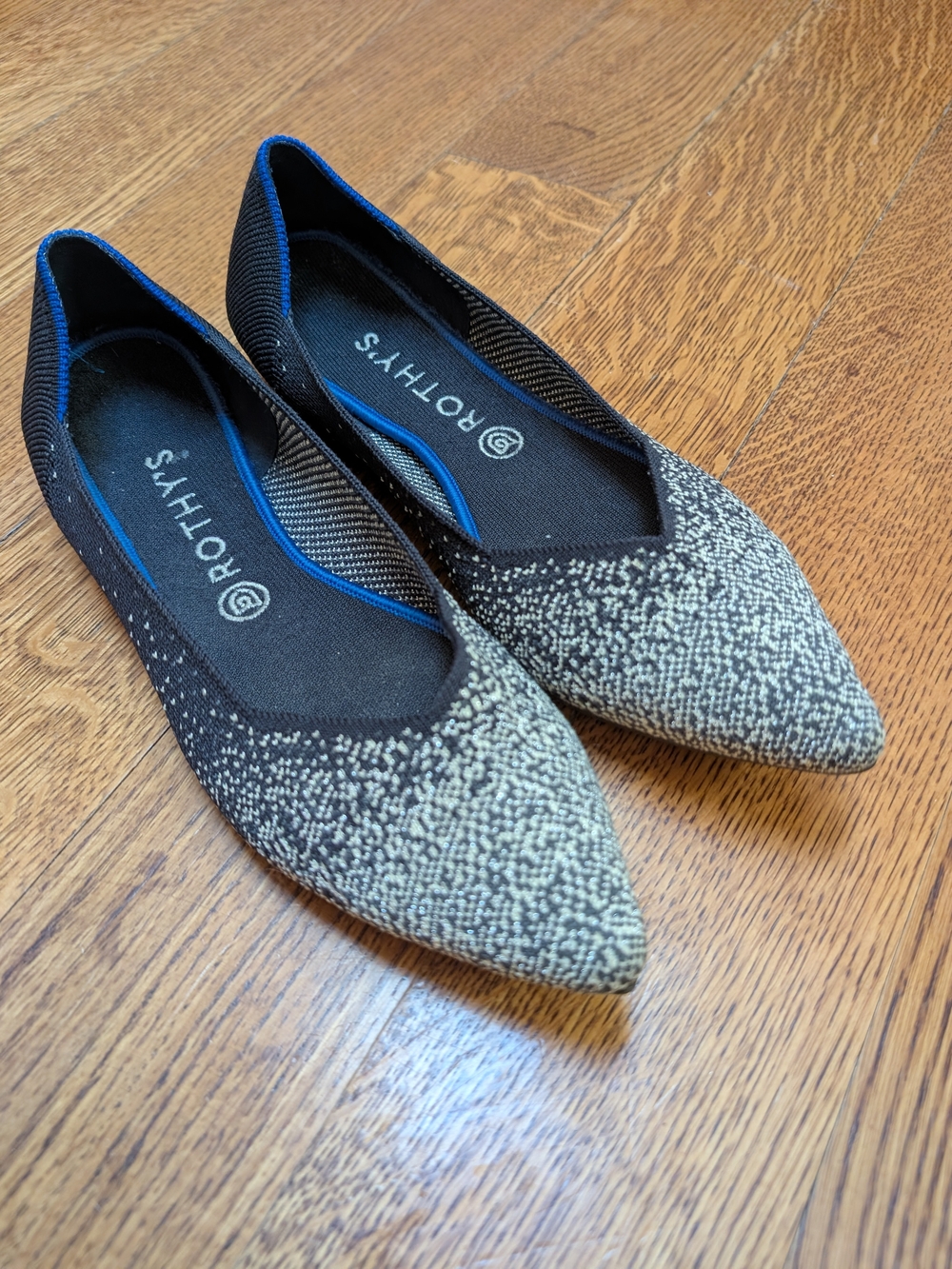 Rothy's Retired The Point Slate Metallic Flats Women's Size 11